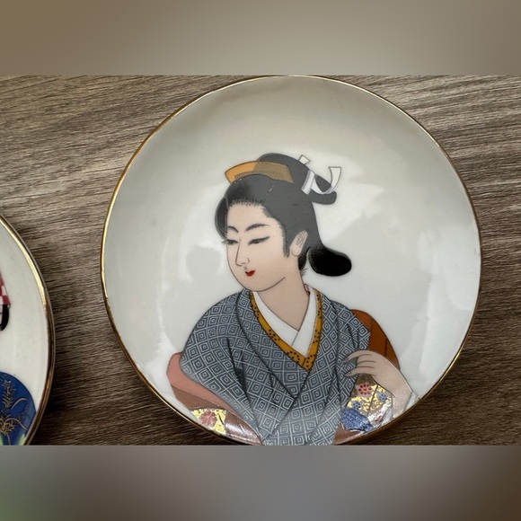 Asian plates small dishes vintage Heisei set of 6 - Picture 5 of 7